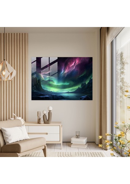 Jüpiter Aurora Cam Tablo - Dünya Cam Duvar Sanatı Jüpiter Farklı Dünya Tasviri fiyatları