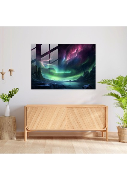 Jüpiter Aurora Cam Tablo - Dünya Cam Duvar Sanatı Jüpiter Farklı Dünya Tasviri modelleri