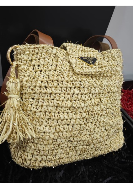 👜 El Yapımı Kağıt Ip Örgü Çanta – Deri Saplı ve Simli Ipli 👜 indirimleri