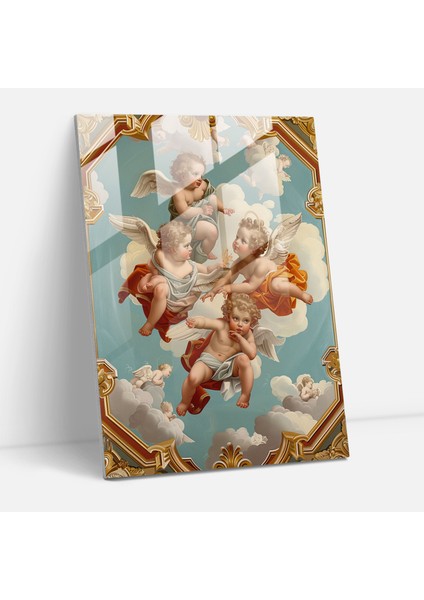 Klasik ve Pop Sanat Cam Tablo Print - Rönesans Resimleri Zarafet Ev Dekorasyonu