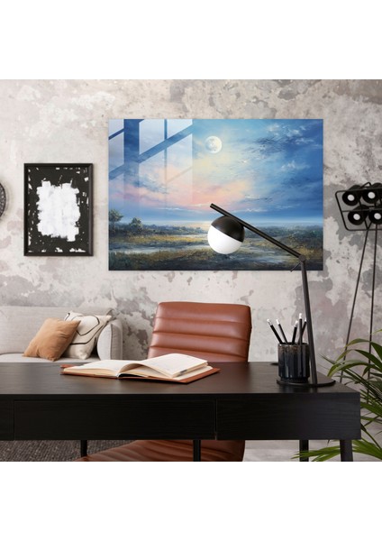 Huzurlu Gezegenler Cam Duvar Dekorasyonu - Dünya Cam Tablo Sanatı Modern Sanat fiyatları