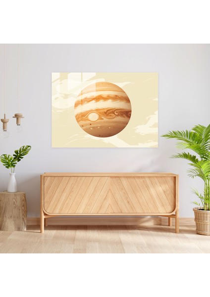 Minimalist Jupiter Cam Tablosu - Dünya Ev Dekorasyonu Cam Duvar Sanatı Duvar Dekorasyonu fiyatları