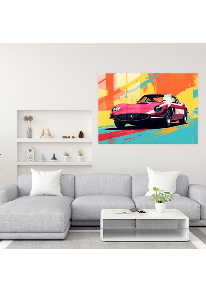 Ferrari Cam Tablo - Pop Art Klasik - Ferrari Cam Tablo Cam Sanatı Cesur Renkler fiyatları