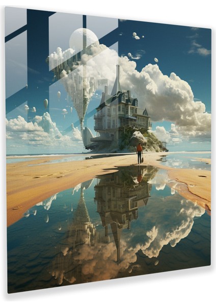 Eğlenceli ve Sürreal Rüya Cam Tablo - Eğlenceli Cam Tablo Ev Dekorasyonu Cam Duvar Sanatı