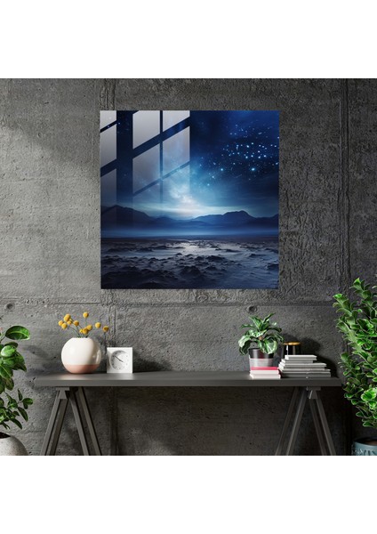 Çöl Yıldız Izleme Cam Tablo - Çöl Cam Duvar Sanatı Duvar Dekorasyonu Cam Sanatı fiyatları
