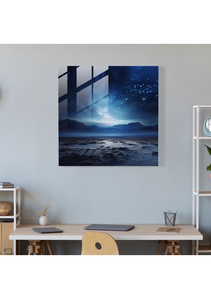 Çöl Yıldız Izleme Cam Tablo - Çöl Cam Duvar Sanatı Duvar Dekorasyonu Cam Sanatı modelleri