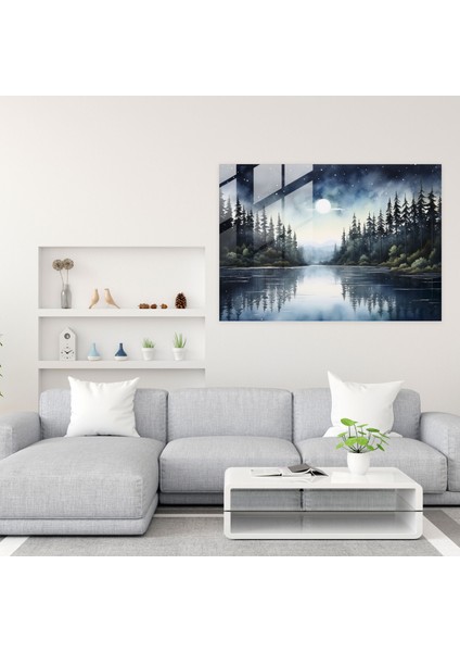 Ay Cam Duvar Sanatı - Dünya Sakin Sular Ev Dekorasyonu Huzurlu fiyatları