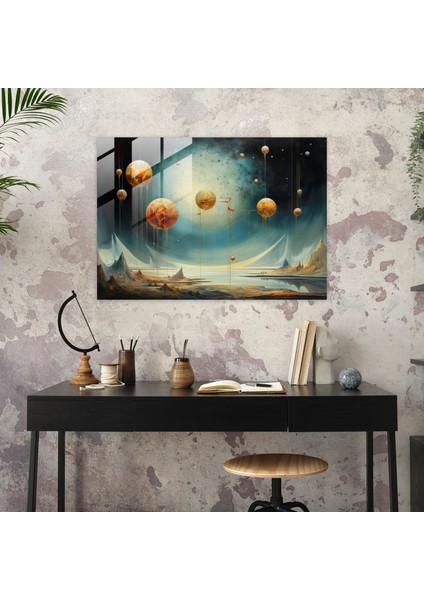 Rüya Gibi Gezegenler Cam Tablo - Dünya Cam Duvar Sanatı Rüya Gibi Atmosfer Cam Sanatı fiyatları