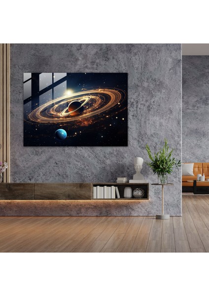 Satürn Gerçeküstü Cam Tablo - Dünya Gerçeküstü Yıldızlar Satürn fiyatları