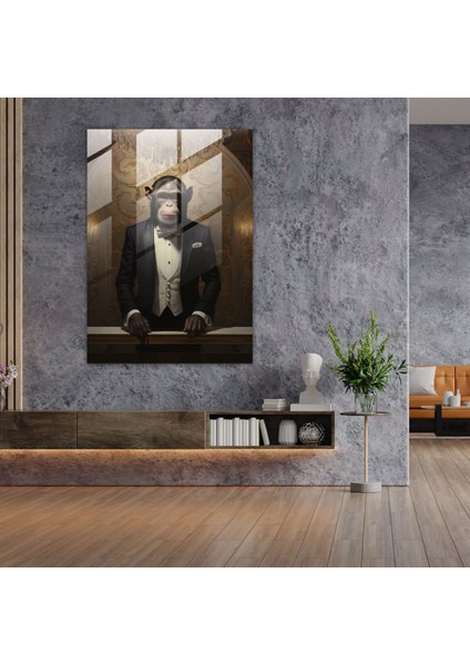 Hayvanlar Insan Gibi Giyinmiş Cam Tablo - Gerçeküstü Sanat - Hayvanlar Insan Gibi Giyinmiş Cam Duvar Sanatı Duvar Dekorasyonu modelleri