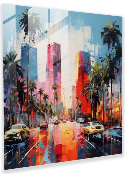 Parlak Ifadeler Cam Tablosu - Modern Soyut Cam Duvar Sanatı