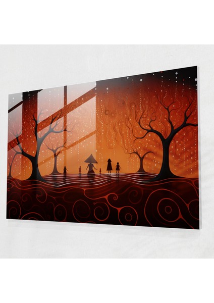 Rüya Zamanından Ilham Alan Aborijin Cam Tablosu - Aborijin Duvar Dekorasyonu Ata Ruhları