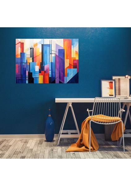 Blockchain Cam Tablo - Modern Sanat Geometrik Şekiller fiyatları