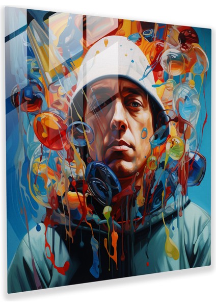 Eminem Cam Tablo Sanatı - Gerçeküstü Rüya Manzaralı Ev Dekorasyonu - Eminem Soyut Şekiller Gerçeküstü Ev Dekorasyonu