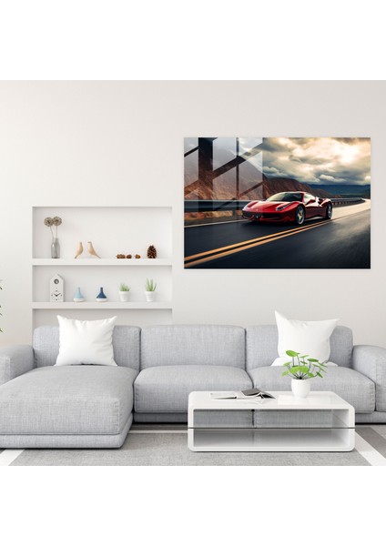 Ferrari Cam Tablo - Yol Yansımaları - Ferrari Cam Tablo Sanat Fotoğrafı Özgürlük fiyatları