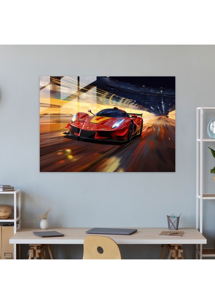 Ferrari Yarış Cam Tablo - Hız Cam Sanatı Cam Tablo fiyatları