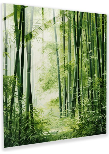 Asya Bambu Ormanı Cam Tablo - Asya Duvar Dekorasyonu Ev Dekorasyonu Cam Sanatı