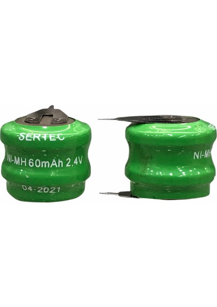 2.4V 2S1P 60 Mah 2 Pin Nı-Mh Buton Pil