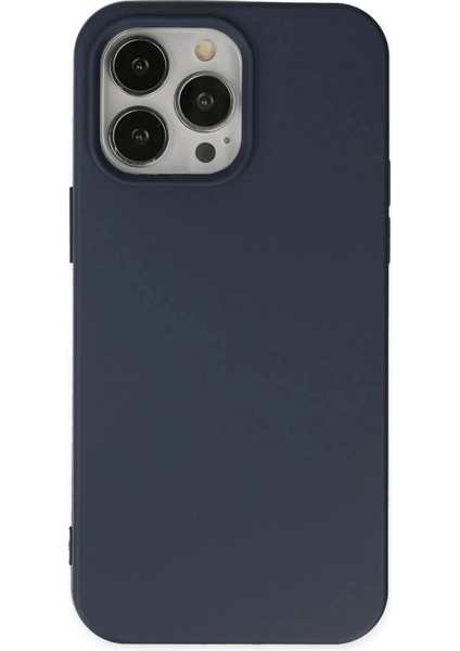 Newface iPhone 14 Pro Kılıf Nano Içi Kadife Silikon - Lacivert