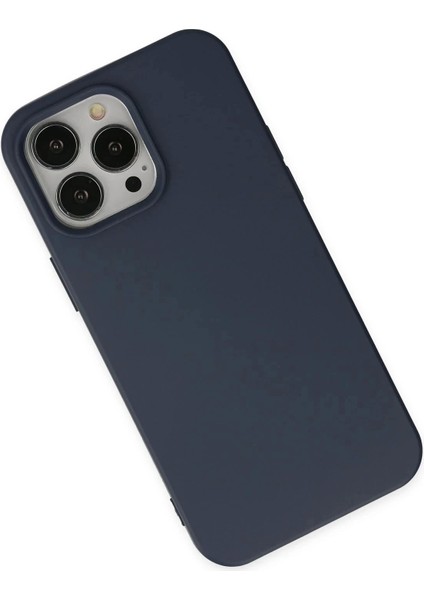 Newface iPhone 14 Pro Kılıf Nano Içi Kadife Silikon - Lacivert modelleri