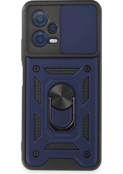 Newface Xiaomi Redmi Note 12 5g Kılıf Pars Lens Yüzüklü Silikon - Lacivert