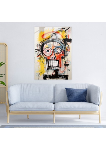 Basquiat Cam Tablosu - Neo-Ekspresyonist Füzyon - Basquiat Cam Duvar Sanatı Sembolizm Büyüleyici Füzyon fiyatları