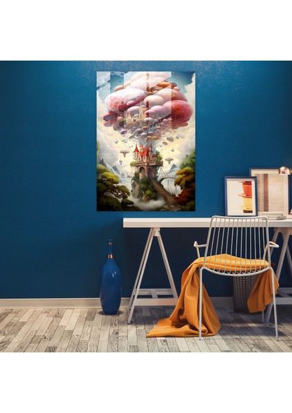 Basquiat Cam Tablo - Gerçeküstü Rüya Manzarası - Basquiat Modern Sanat Gerçeklik fiyatları