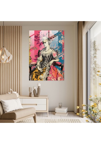 Pop Art Rococo Cam Tablo Sanatı - Klasizm ve Pop Art Tarzını Birleştirerek Duvar Dekorasyonu modelleri