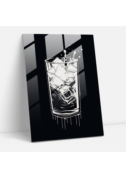 Bira Bardağı Duvar Sanatı - Minimalist Bira Temalı Cam Tablo Ev Dekorasyonu