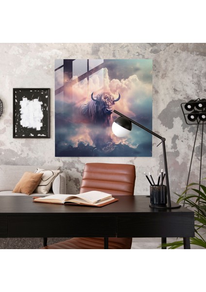 Buffalo Hayalet Dijital Sanat Cam Tablo - Buffalo Dijital Sanat Eseri Masalsı Cam Sanatı fiyatları