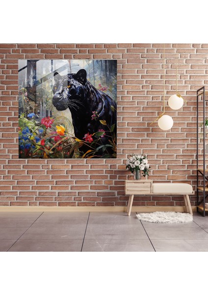 Hayalperest Kara Panter Cam Tablo - Modern Sanat Kara Panter Cam Tablo fiyatları