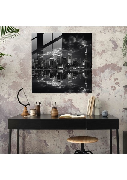 Klasik Şehir Manzaralı Cam Tablo - Klasik Cam Duvar Sanatı Ev Dekorasyonu fiyatları