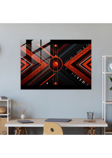Aborijinal Geometrik Cam Tablo - Aborijinal Kabile Desenleri Ev Dekorasyonu Minimalist modelleri