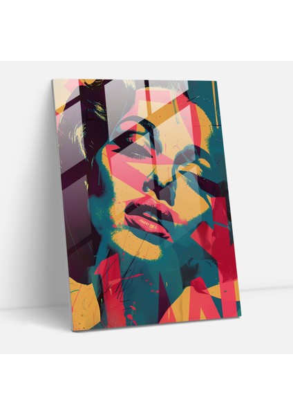 Andy Warhol Tipografi Ev Dekorasyonu Cam Tablo - Modern Sanat Andy Warhol