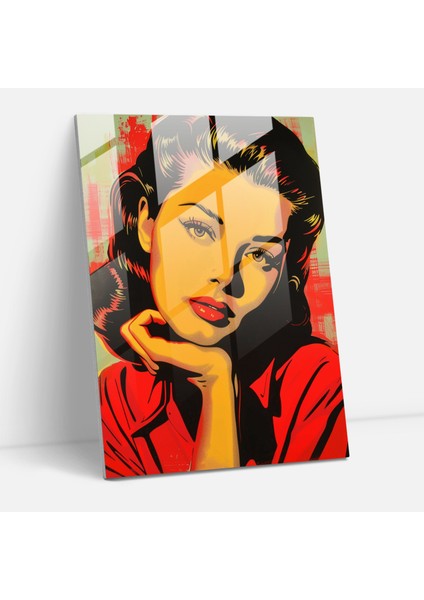Hollywood Starlet Cam Duvar Sanatı - Klasikizm+Popart Cam Sanatı Cam Duvar Sanatı Modern Sanat