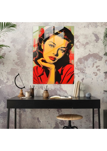 Hollywood Starlet Cam Duvar Sanatı - Klasikizm+Popart Cam Sanatı Cam Duvar Sanatı Modern Sanat modelleri
