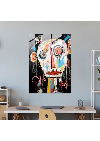 Basquiat Ilhamlı Cam Tablo Sanatı - Neo-Ekspresyonizm Duvar Süsleme fiyatları