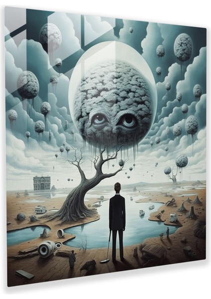 Basquiat Cam Tablo - Gerçeküstü Rüya Dünyası - Basquiat Gerçeküstücülük Ev Dekorasyonu Rüya Gibi