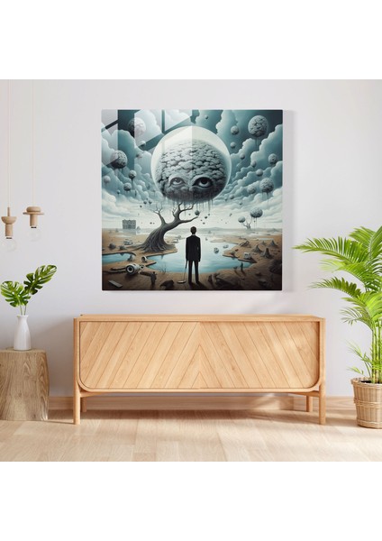 Basquiat Cam Tablo - Gerçeküstü Rüya Dünyası - Basquiat Gerçeküstücülük Ev Dekorasyonu Rüya Gibi modelleri