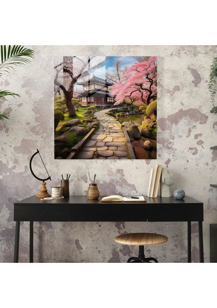 Asya Çay Bahçesi Cam Tablo - Asya Taş Yolu Cam Sanatı fiyatları