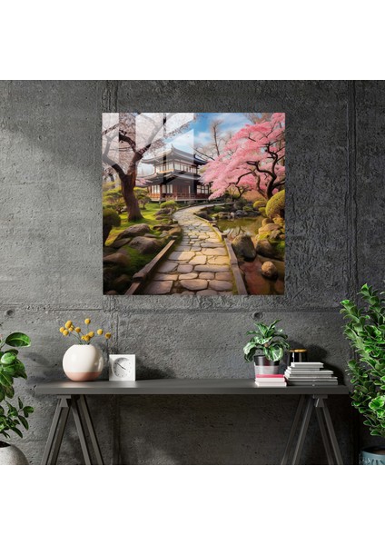 Asya Çay Bahçesi Cam Tablo - Asya Taş Yolu Cam Sanatı modelleri