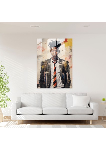 Basquiat Cam Tablo Sanatı - Karışık Medya Başyapıtı - Basquiat Cam Tablo Duvar Dekorasyonu fiyatları