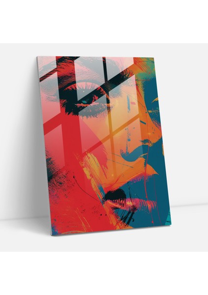 Andy Warhol Cam Tablo Cesur Pop Sanat Ev Dekorasyonu - Andy Warhol Modern Sanat Cam Sanat Cam Duvar Sanatı