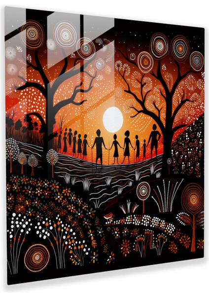 Geleneksel Aborijinal Hikaye Anlatımı Cam Tablosu - Aborijinal Hikaye Anlatımı Kültürel Anlatılar Cam Sanatı