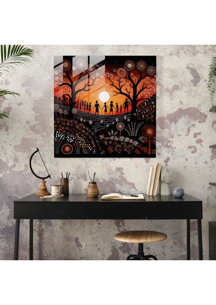 Geleneksel Aborijinal Hikaye Anlatımı Cam Tablosu - Aborijinal Hikaye Anlatımı Kültürel Anlatılar Cam Sanatı modelleri