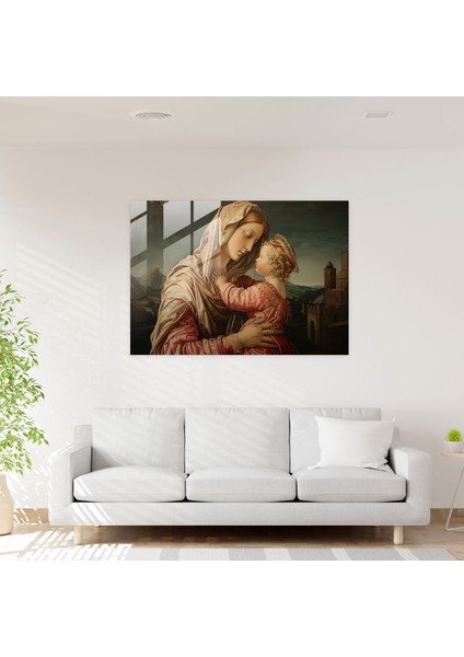 Klasiklik Cam Duvar Sanatı Madonna ve Çocuk - Klasiklik Duvar Dekorasyonu Ev Dekorasyonu Rönesans Tablosu fiyatları