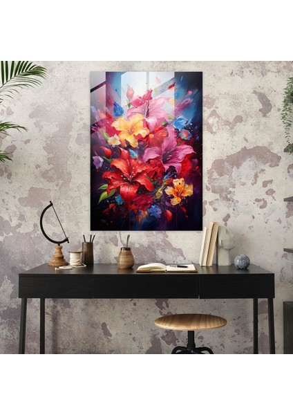 Kanayan Çiçekler Cam Duvar Sanatı - Duygu Soyut Akrilik Tablo Modern Sanat fiyatları