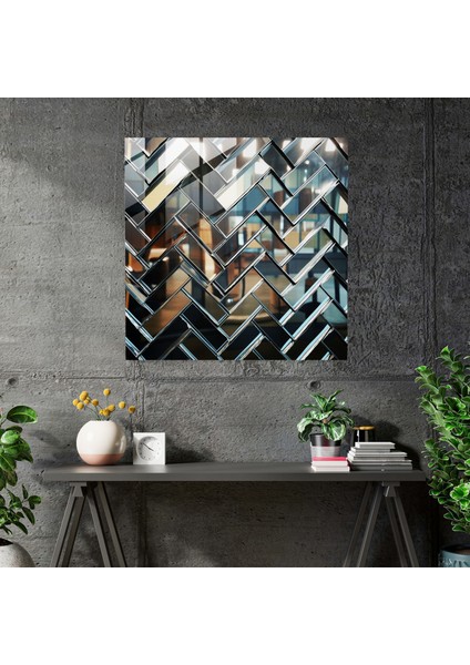 Harika Ayna Mozaik Cam Tablo - Şık Geometrik Desen Tarz Sahibi Aynalı Cam Mozaikler fiyatları