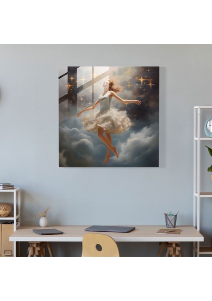 Balerin Rüya Manzarası Cam Tablo - Balerin Cam Tablo Ev Dekorasyonu Bulutlar fiyatları