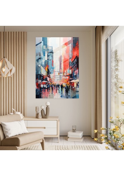 Basquiat Cam Tablo - Soyut Sokak Manzarası - Ev Dekorasyonu modelleri